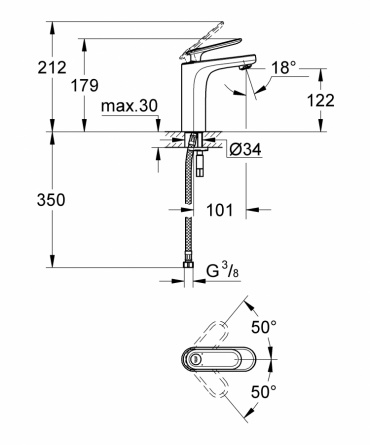 Смеситель для раковины Grohe Veris со средним изливом фото 2