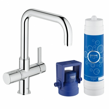 Смеситель для кухонной мойки Grohe Blue (фильтрация, U-излив) фото 1