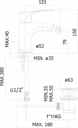 Смеситель Paffoni Lime LM135CR для биде фото 2