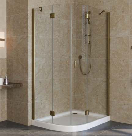 Душевой уголок Vegas Glass AFS-F Lux 110*80 05 01 R профиль бронза, стекло прозрачное фото 1