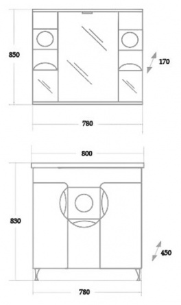 Мебель для ванной Onika Флорена-Квадро 80 белая фото 4