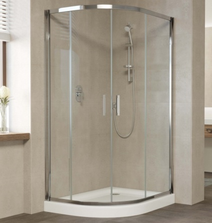 Душевой уголок Vegas Glass ZS-F 110*90 08 01 профиль глянцевый хром, стекло прозрачное фото 1