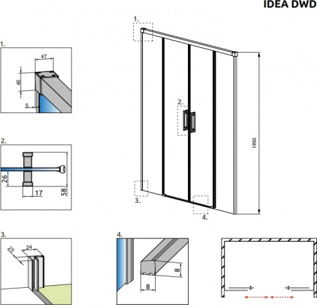 Душевая дверь в нишу Radaway Idea DWD 140 фото 7