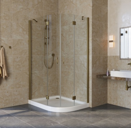 Душевой уголок Vegas Glass AFS-F Lux 100*90 05 01 L профиль бронза, стекло прозрачное фото 2