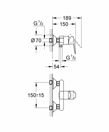 Смеситель для душа GROHE BauEdge фото 2