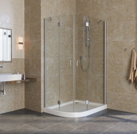 Душевой уголок Vegas Glass AFS-F Lux 100*90 07 01 R профиль матовый хром, стекло прозрачное фото 2