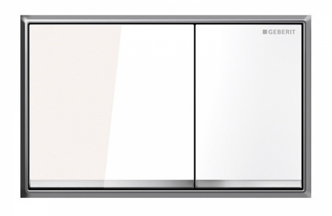 Кнопка смыва Geberit Omega 60 белое стекло фото 1