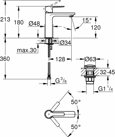 Смеситель Grohe Lineare 23106001 для раковины фото 2