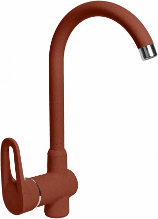 Смеситель AquaGranitEx C-5035 для кухонной мойки, красный марс фото 1