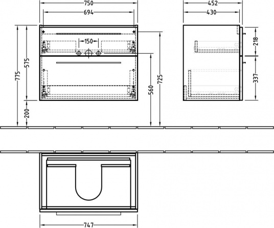 Мебель для ванной Villeroy & Boch Verity Design 80 см фото 9