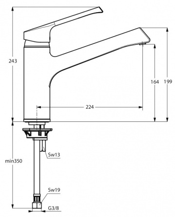 Смеситель Ideal Standard Retta  для кухонной мойки фото 3