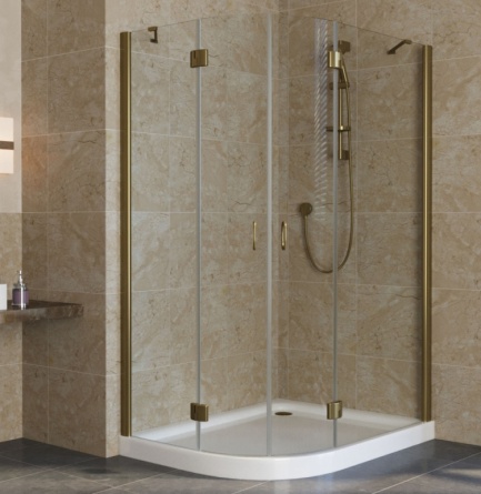 Душевой уголок Vegas Glass AFS-F Lux 120*110 05 01 R профиль бронза, стекло прозрачное фото 1