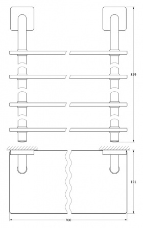 Полка Ellux Avantgarde AVA 050 4-х ярусная, 70 см фото 2