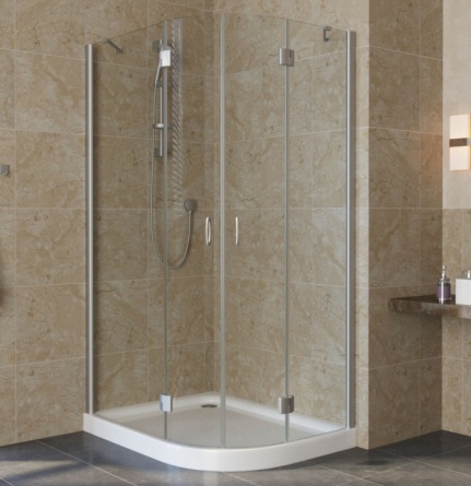 Душевой уголок Vegas Glass AFS-F Lux 100*80 07 01 L профиль матовый хром, стекло прозрачное фото 1