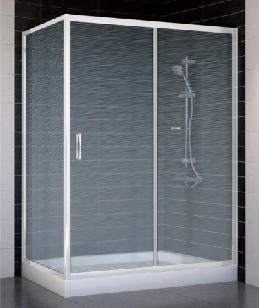 Душевой уголок Vegas Glass ZP+ZPV 140*70 01 02 стекло шиншилла, 140x70 фото 1