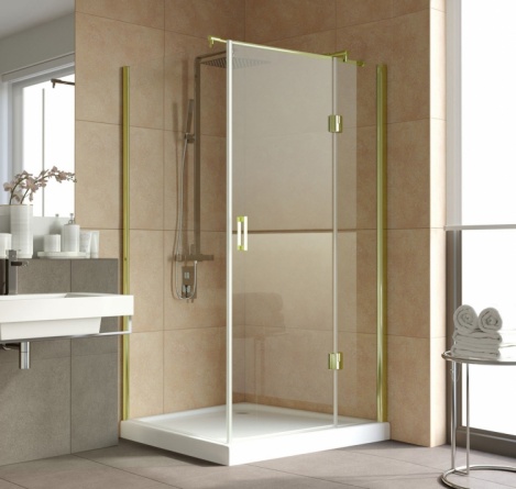 Душевой уголок Vegas Glass AFP-Fis Lux 120*90 09 01 R профиль золото, стекло прозрачное фото 2