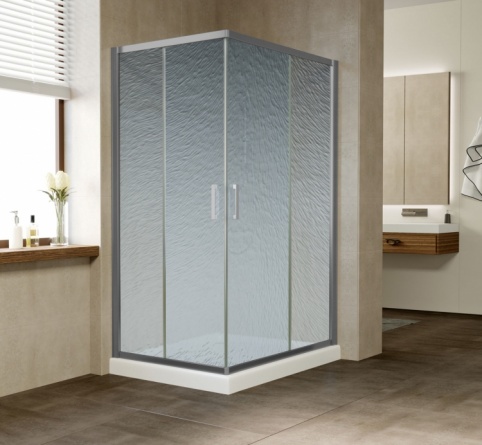 Душевой уголок Vegas Glass ZA-F 110*80 07 02 профиль матовый хром, стекло шиншилла фото 2