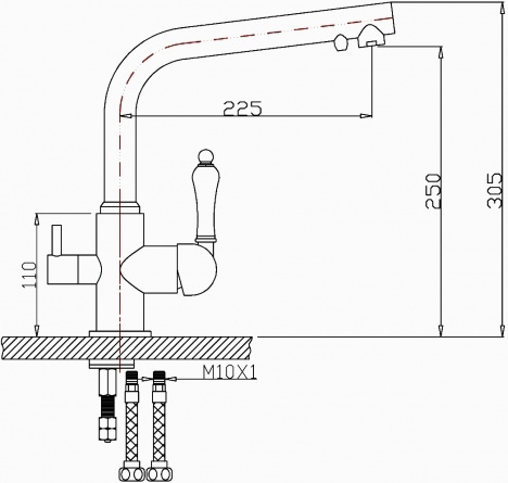 Смеситель Zorg Clean Water ZR 313 YF-33 NICKEL для кухонной мойки фото 2