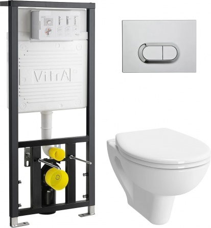 Комплект VitrA S20 9004B003-7202 подвесной унитаз + инсталляция + кнопка фото 1