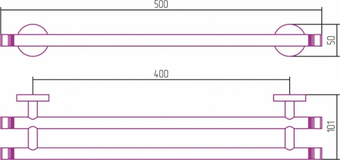 Полотенцедержатель Сунержа Каньон 00-3002-0500 двойной фото 2