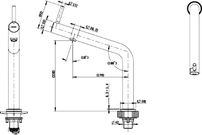 Смеситель Bravat Ozen F7354388CP-ENG для кухонной мойки фото 2