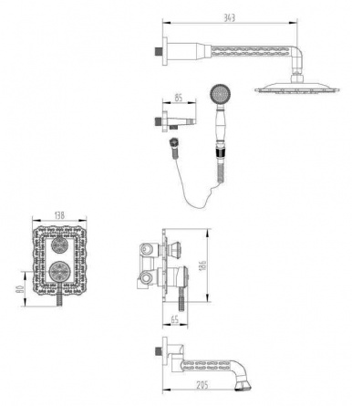 Душевой комплект Zorg Antic A 104DS-BR фото 2