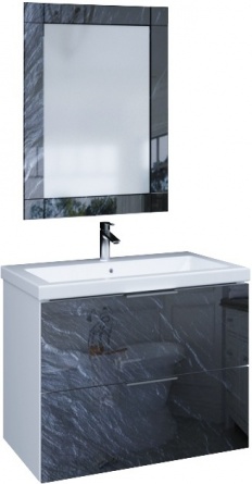 Мебель для ванной Marka One Liriya 75П black stone фото 1