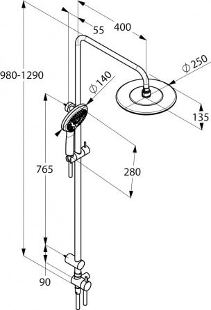 Душевая стойка Kludi Freshline dual shower system 6709005-00 фото 7