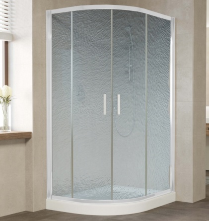 Душевой уголок Vegas Glass ZS-F 110*100 01 02 профиль белый, стекло шиншилла фото 1
