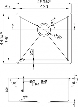 Мойка кухонная Zorg Inox R 4844 фото 2