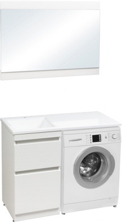Мебель для ванной Style Line Даллас 110 Люкс Plus напольная, белая, под стиральную машину фото 2