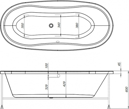 Акриловая ванна Aquanet Amelia 180x80 фото 7