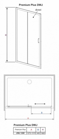 Душевая дверь в нишу Radaway Premium Plus DWJ 130 прозрачное стекло фото 10