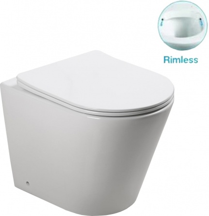 Комплект SantiLine SL-5020 + SL-02 безободковый унитаз с микролифтом+ бачок для скрытого монтажа фото 2