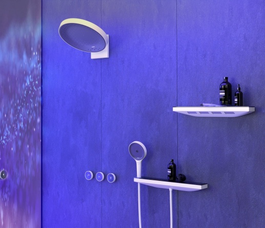 Шланговое подключение Hansgrohe Rainfinity Porter 500 26843700 с полкой и держателем фото 6