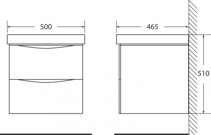 Тумба для комплекта BelBagno Fly 50 rovere grigio фото 4