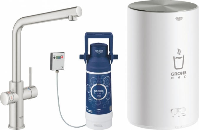 Смеситель Grohe Red II Duo 30327DC1 для кухонной мойки, с водонагревателем фото 1