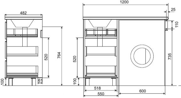 Мебель для ванной Эстет Dallas Luxe 120 напольная, 3 ящика, L фото 10