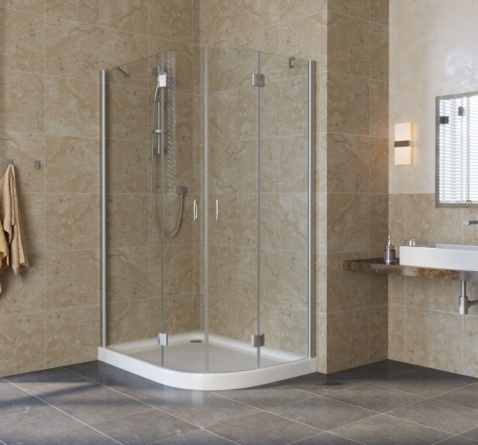 Душевой уголок Vegas Glass AFS-F Lux 120*90 07 01 L профиль матовый хром, стекло прозрачное фото 2
