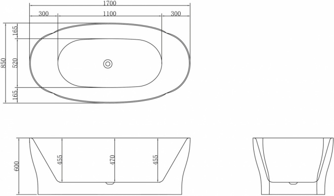 Акриловая ванна BelBagno BB403-1700-850 фото 4