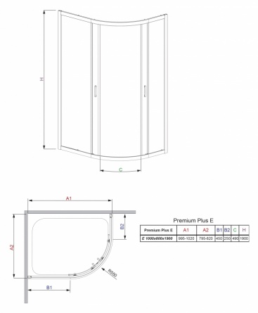 Душевой уголок Radaway Premium Plus E 100x80x190 прозрачное стекло фото 10