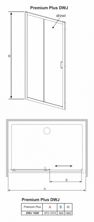Душевая дверь в нишу Radaway Premium Plus DWJ 100 прозрачное стекло фото 10