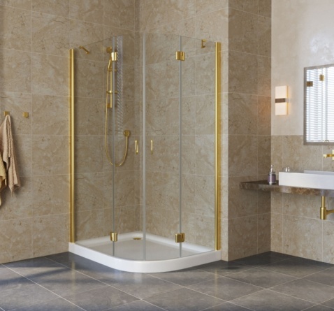 Душевой уголок Vegas Glass AFS-F Lux 120*90 09 01 L профиль золото, стекло прозрачное фото 2
