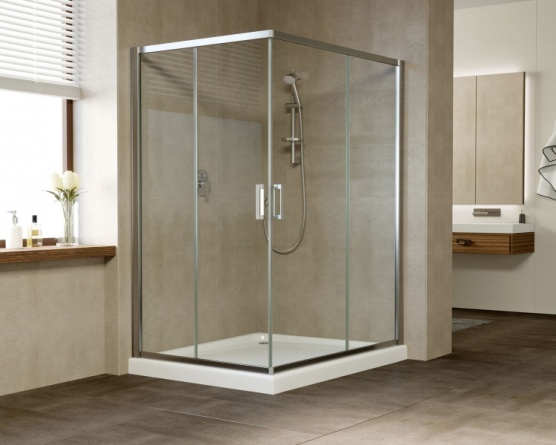 Душевой уголок Vegas Glass ZA-F 0120*110 08 01 профиль глянцевый хром, стекло прозрачное фото 2