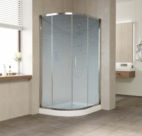 Душевой уголок Vegas Glass ZS-F 110*80 08 02 профиль глянцевый хром, стекло шиншилла фото 2