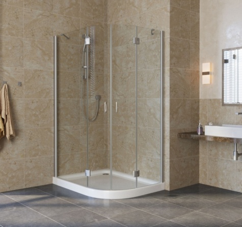 Душевой уголок Vegas Glass AFS-F Lux 110*100 07 01 L профиль матовый хром, стекло прозрачное фото 2