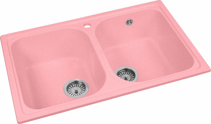 Мойка кухонная AquaGranitEx M-15 розовая фото 2