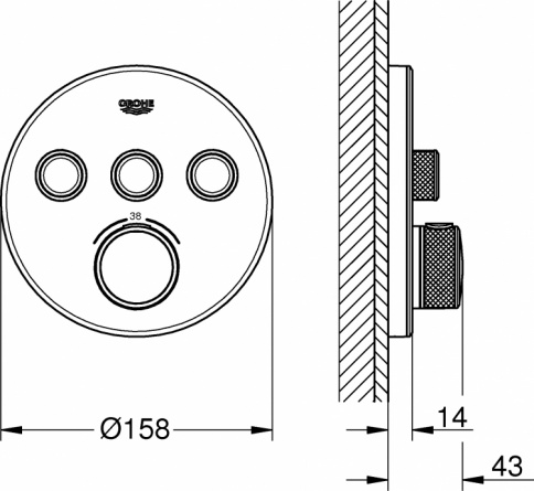 Термостат Grohe Grohtherm SmartControl 29904LS0 для ванны с душем, moon white фото 10