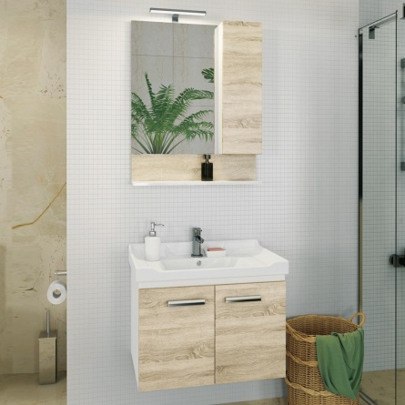 Мебель для ванной Comforty Рига 60 дуб сонома фото 1