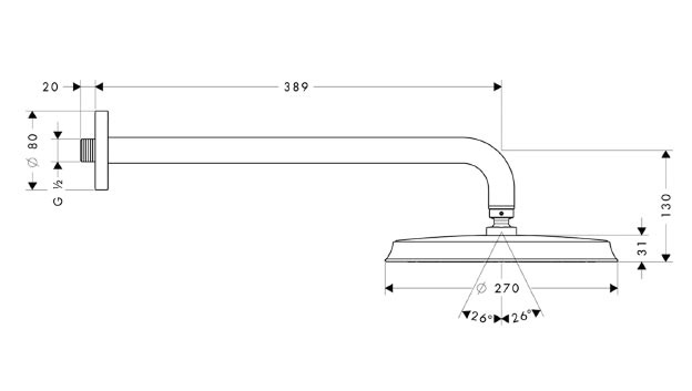 Верхний душ Hansgrohe Raindance Classic AIR фото 3